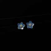 Vintage Blue Flower Earrings